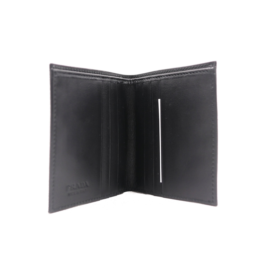 Prada Soft Leather Triangle Logo Cardholder Black