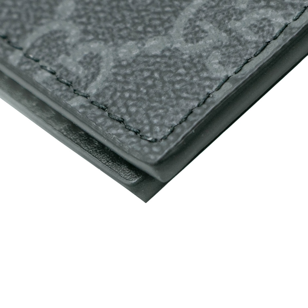 Gucci GG Emblem Bi-Fold Wallet In Black Fabric 821206