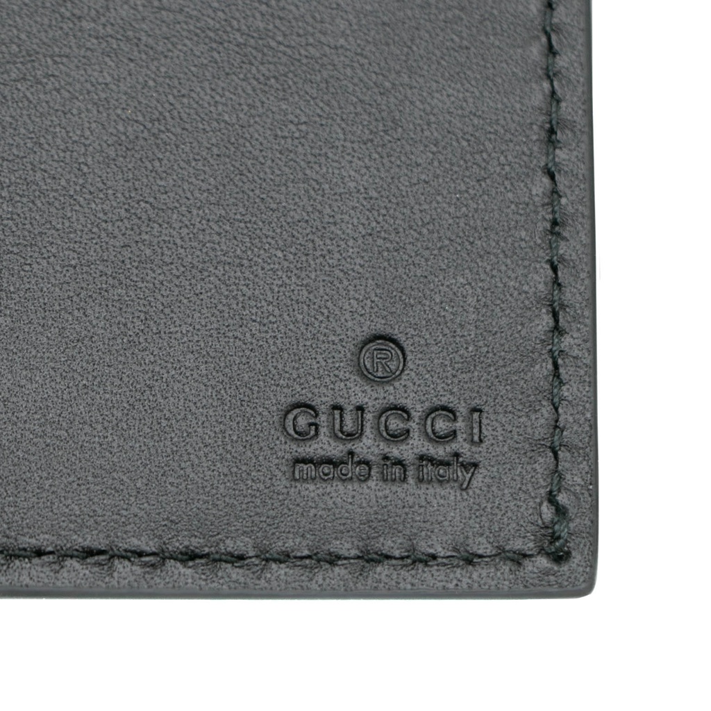 Gucci GG Emblem Bi-Fold Wallet In Black Fabric 821206