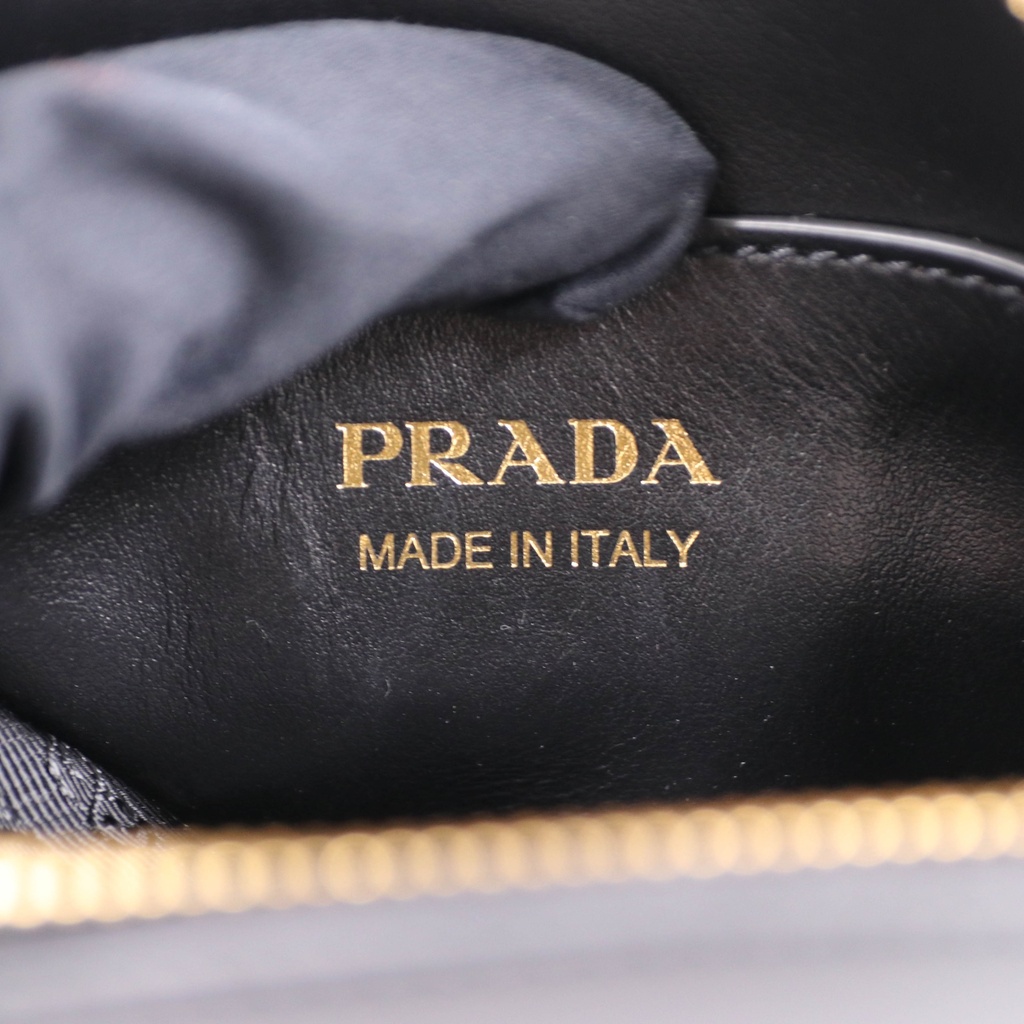 Prada Smooth Leather Mini Shoulder Bag in Black