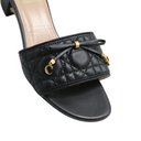 Christian Dior Lady Dior Heels Slide Lambskin Black In Size 38