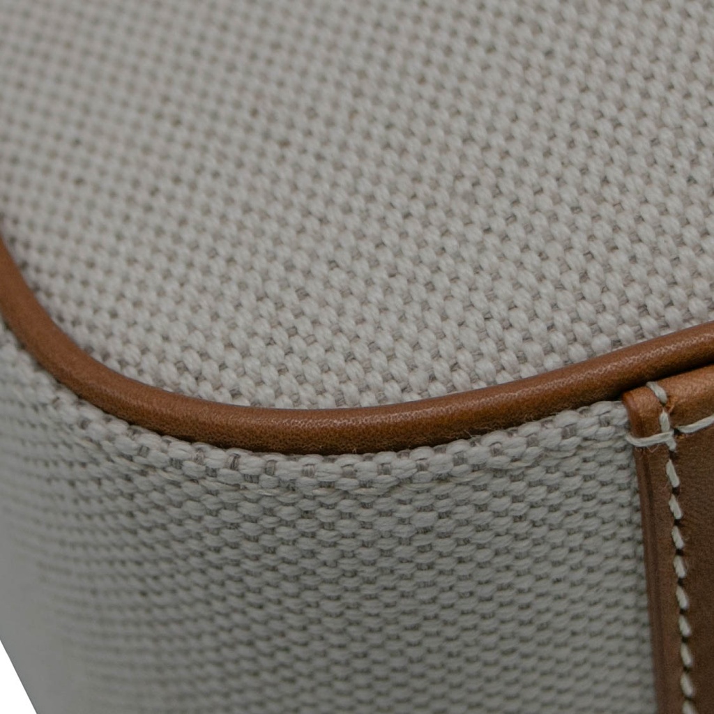 Saint Laurent Le 5 A 7 Hobo Canvas Bag Beige and Brown