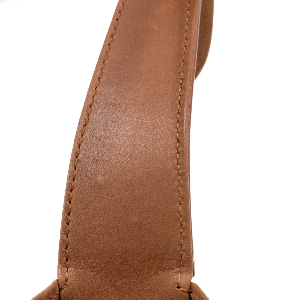 Saint Laurent Le 5 A 7 Hobo Canvas Bag Beige and Brown