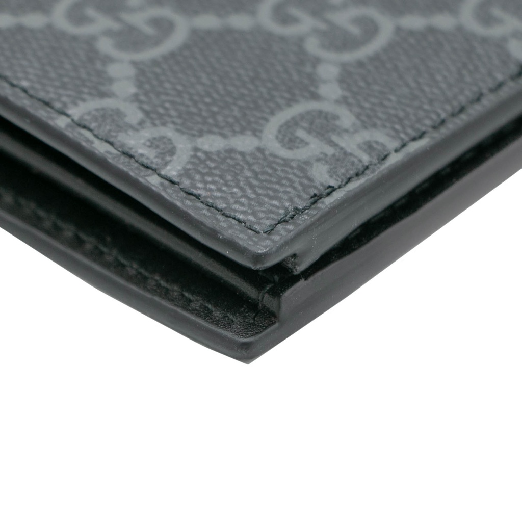Gucci GG Emblem Bi-Fold Wallet In Black Fabric 821206