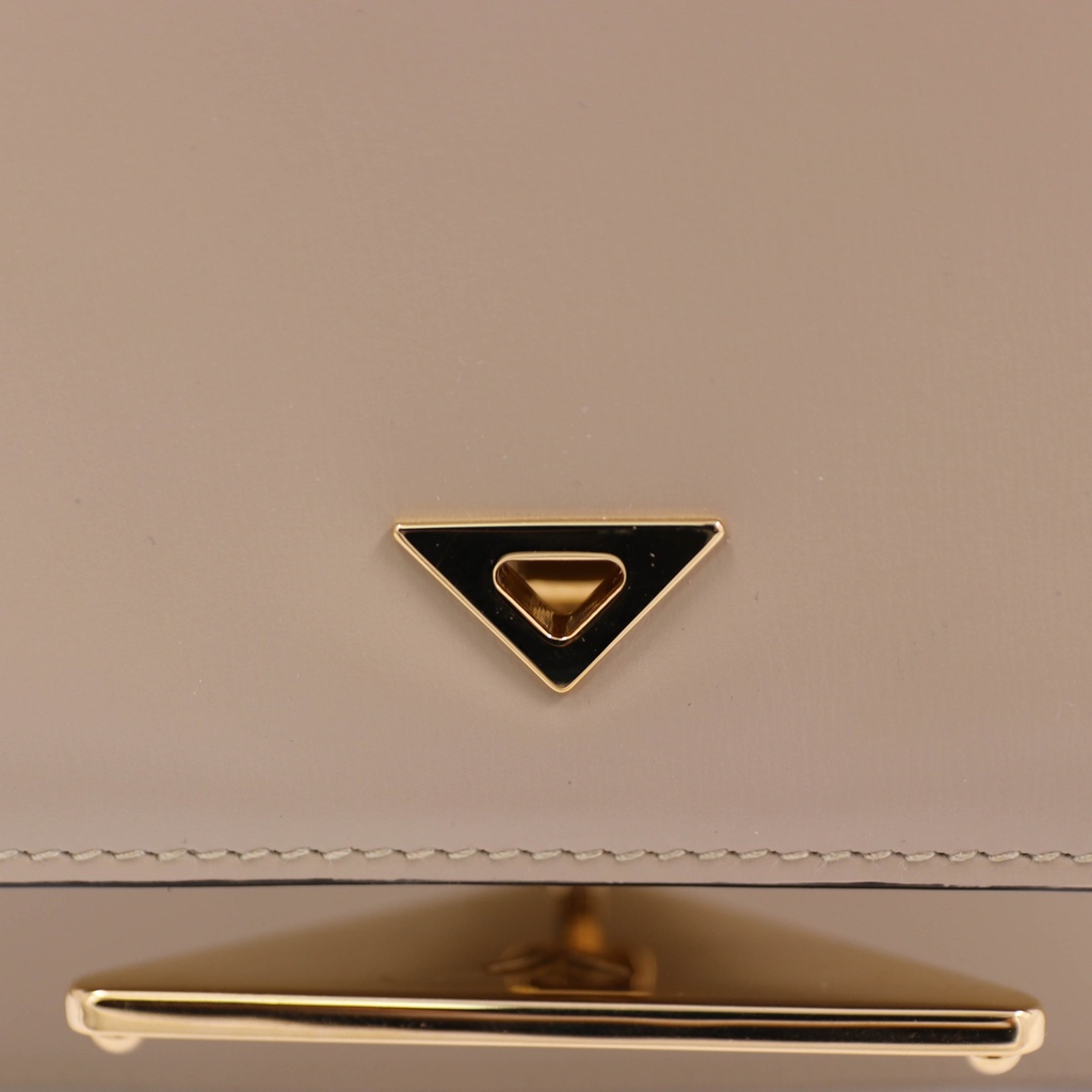 Prada Saffiano Leather Flap Shoulder Bag in Beige