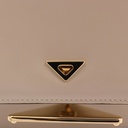 Prada Saffiano Leather Flap Shoulder Bag in Beige