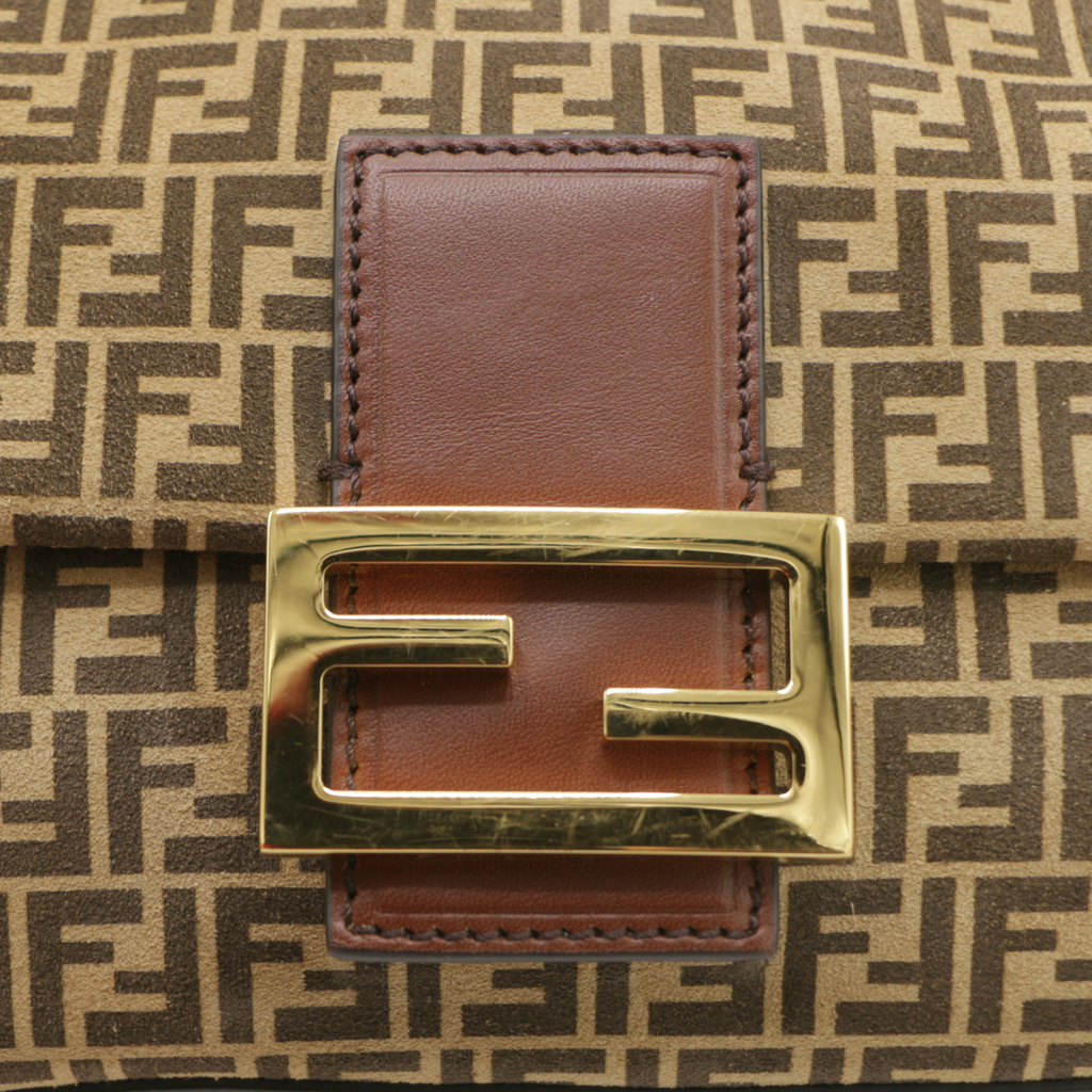 Fendi Zucchino Mama Baguette Shoulder Bag 