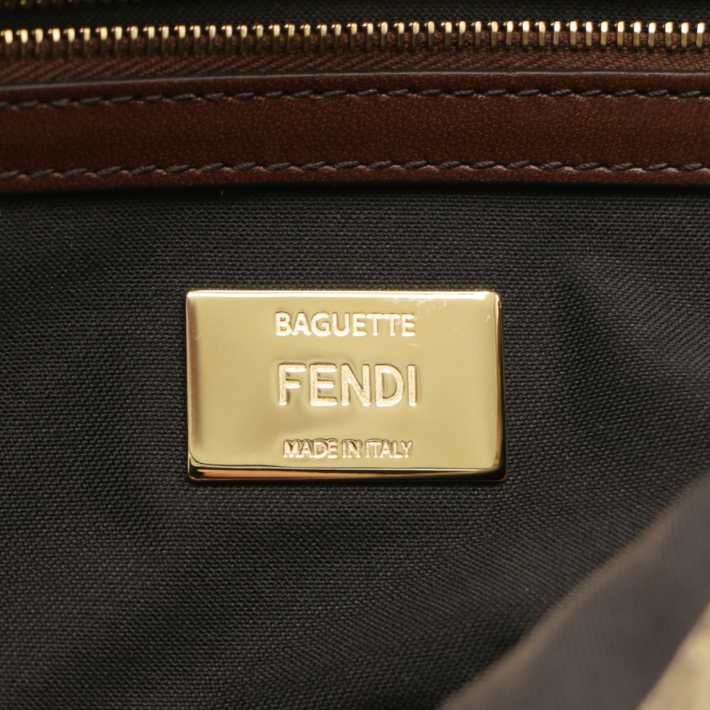Fendi Zucchino Mama Baguette Shoulder Bag 