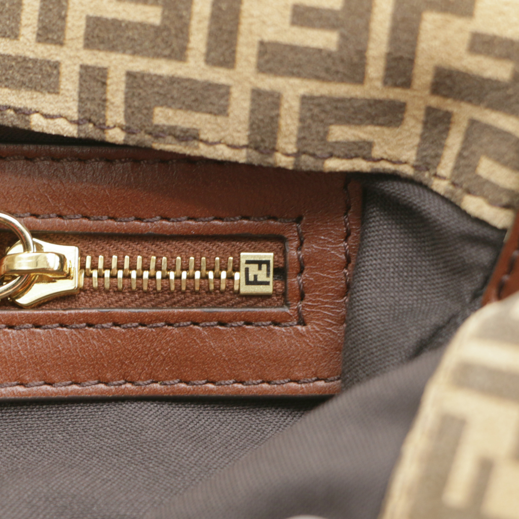 Fendi Zucchino Mama Baguette Shoulder Bag 