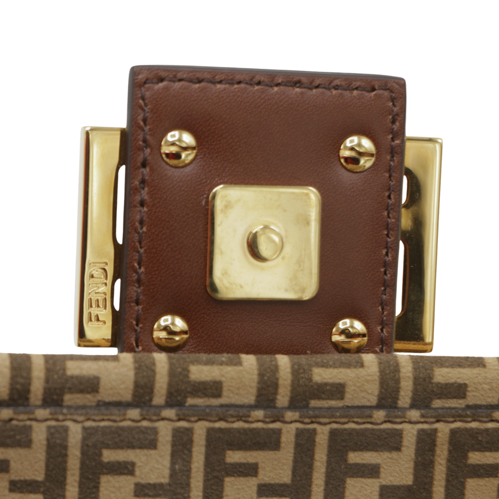 Fendi Zucchino Mama Baguette Shoulder Bag 