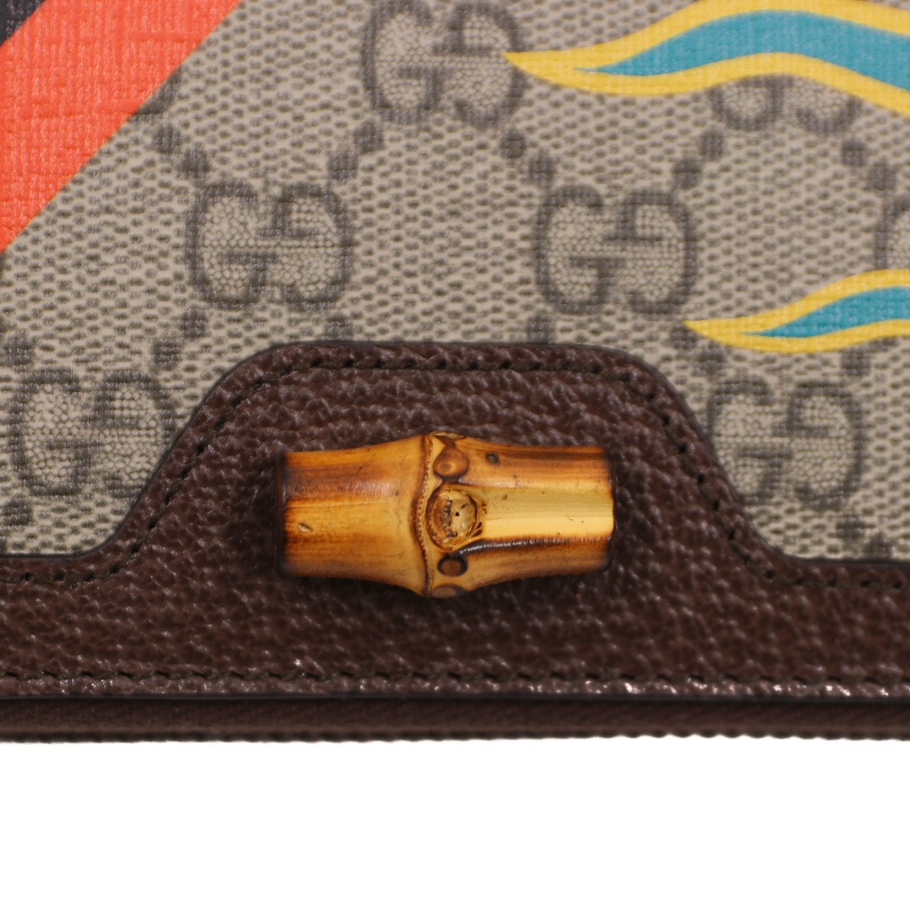 Gucci Diana Bamboo GG Supreme Leather Beige Wallet 658634