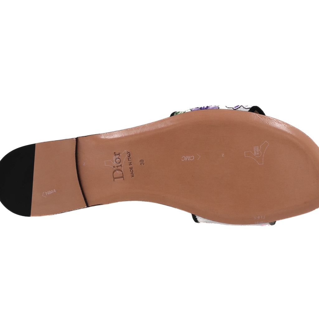 Christian Dior Dway Sandal Embroidered Multicolor Flower Size 39