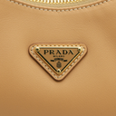 Prada Logo-Plaque Shoulder Bag in Beige