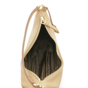 Prada Logo-Plaque Shoulder Bag in Beige