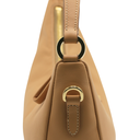 Prada Logo-Plaque Shoulder Bag in Beige