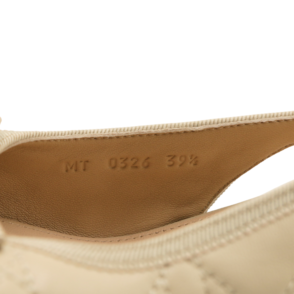 Christian Dior Ballet Slingback Pumps Lambskin Leather Beige Size 39 1/2