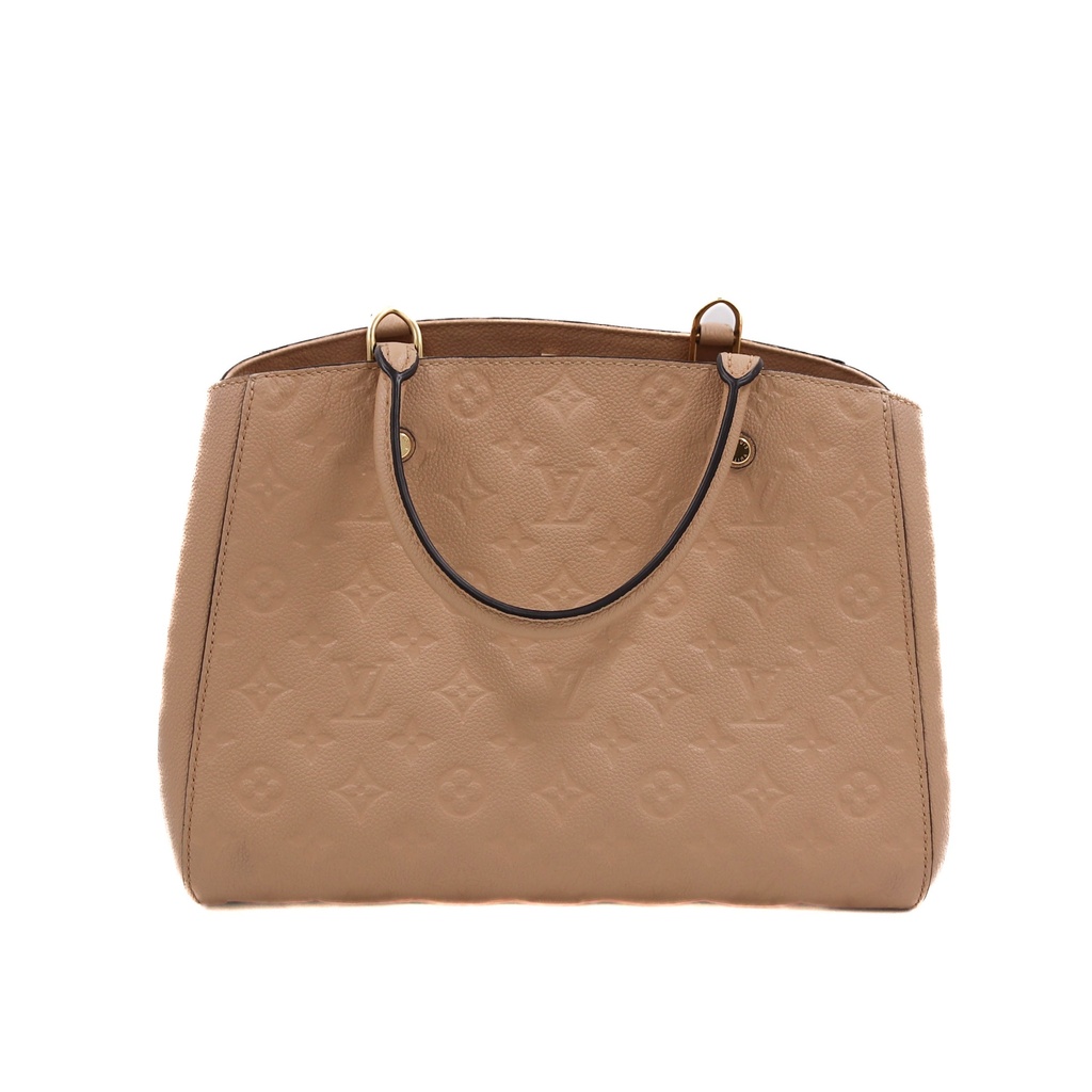 Louis Vuitton Monogram Empreinte Beige Leather Montaigne MM Bag