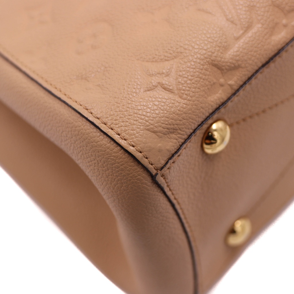 Louis Vuitton Monogram Empreinte Beige Leather Montaigne MM Bag