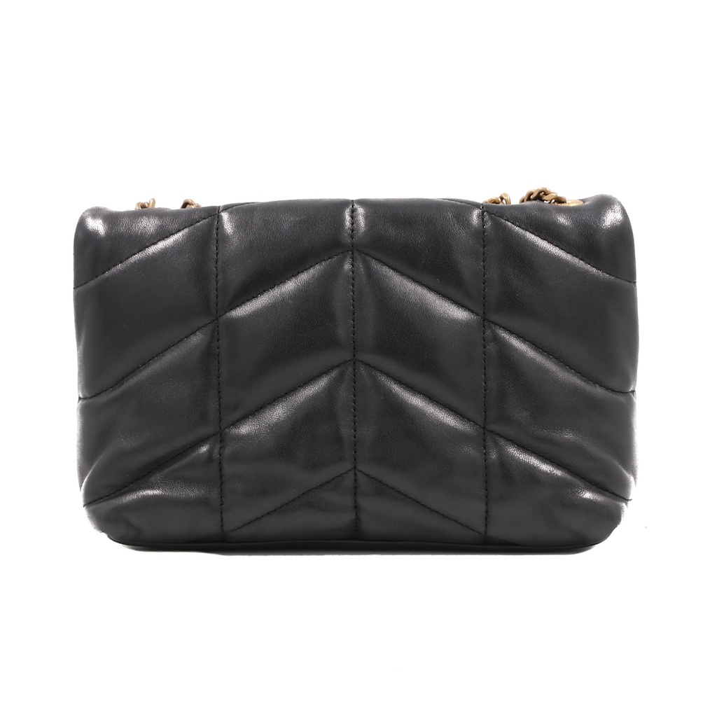 Yves Saint Laurent Loulou Puffer Quilted Shoulder Bag Black