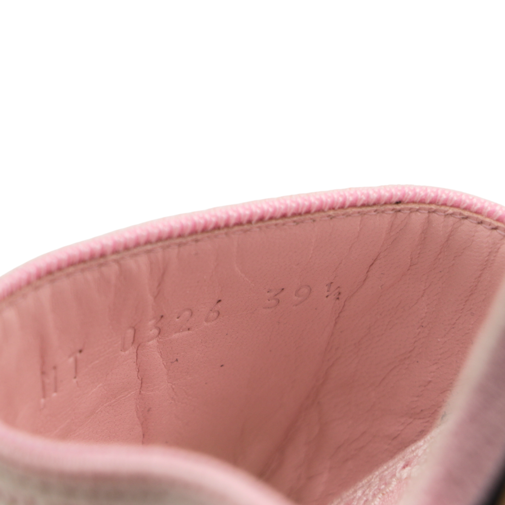 Christian Dior Dway Slide Pink Toile de Jouy Embroidered Cotton Size 39 1/2