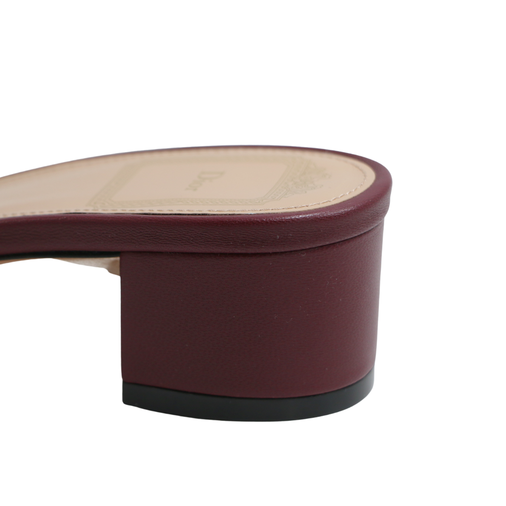 Christian Dior Lady Dior Heels Slide Lamskin Brown In Size 40