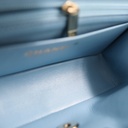 Chanel Pink & Blue Tweed Mini Rectangular Classic Flap