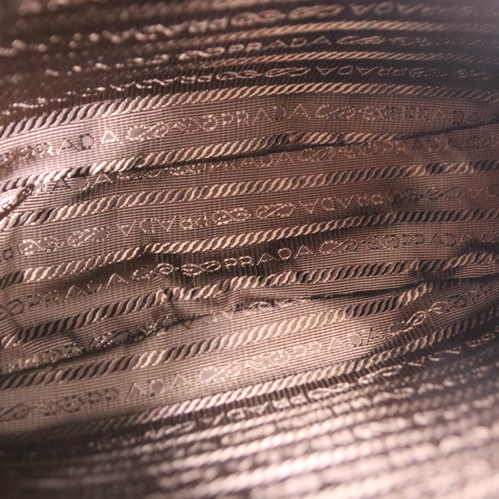 Prada Arque Leather Shoulder Bag in Camel