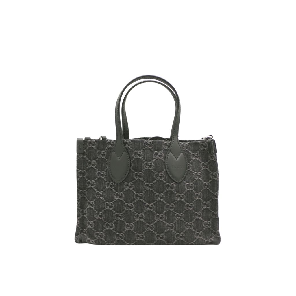 Gucci GG Medium Denim Tote Bag Black 772183