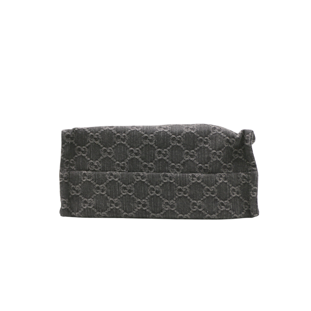 Gucci GG Medium Denim Tote Bag Black 772183