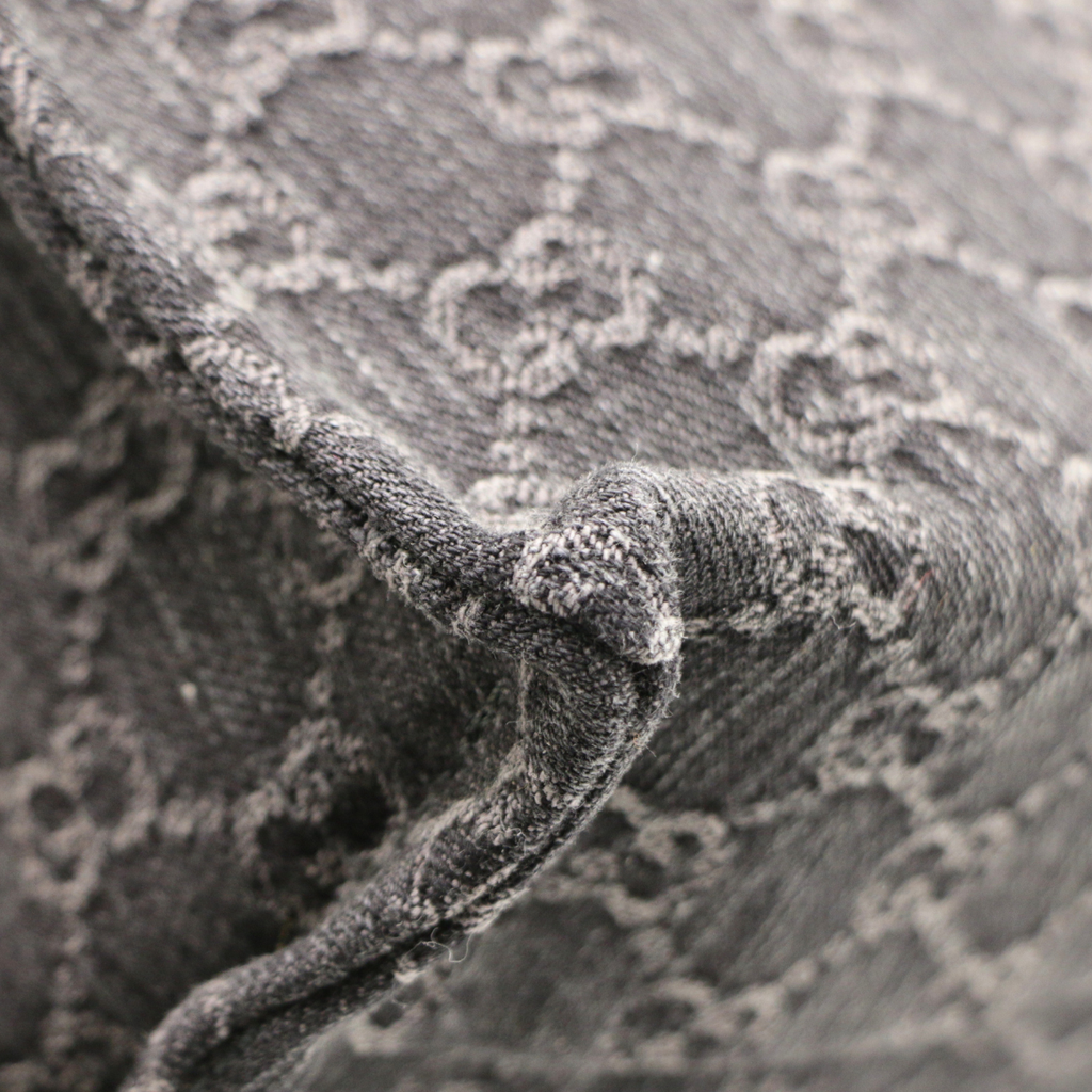 Gucci GG Medium Denim Tote Bag Black 772183