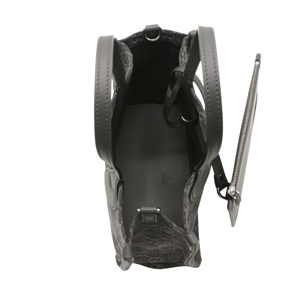 Gucci GG Medium Denim Tote Bag Black 772183