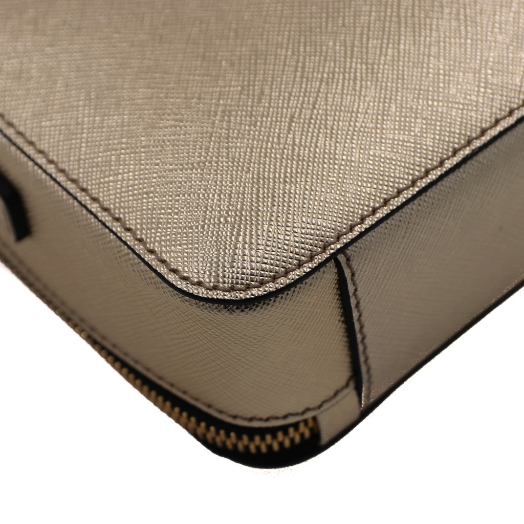 Prada Saffiano Travel Small Brique Crossbody Bag in Gold