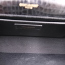 Yves Saint Laurent Black Croc Embossed Leather Medium Kate Tassel Shoulder Bag