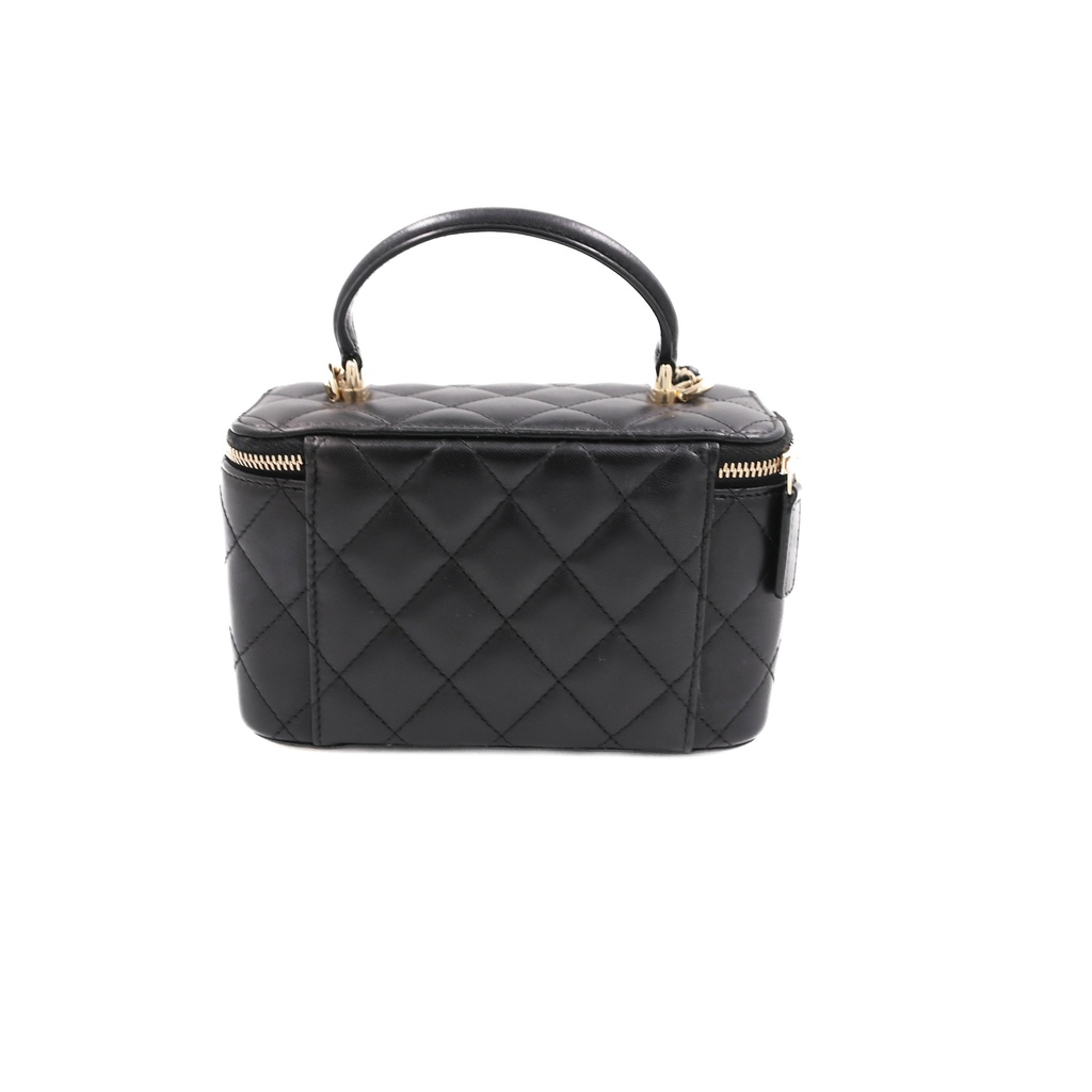 Chanel CC Logo Lambskin Vanity Case Bag  