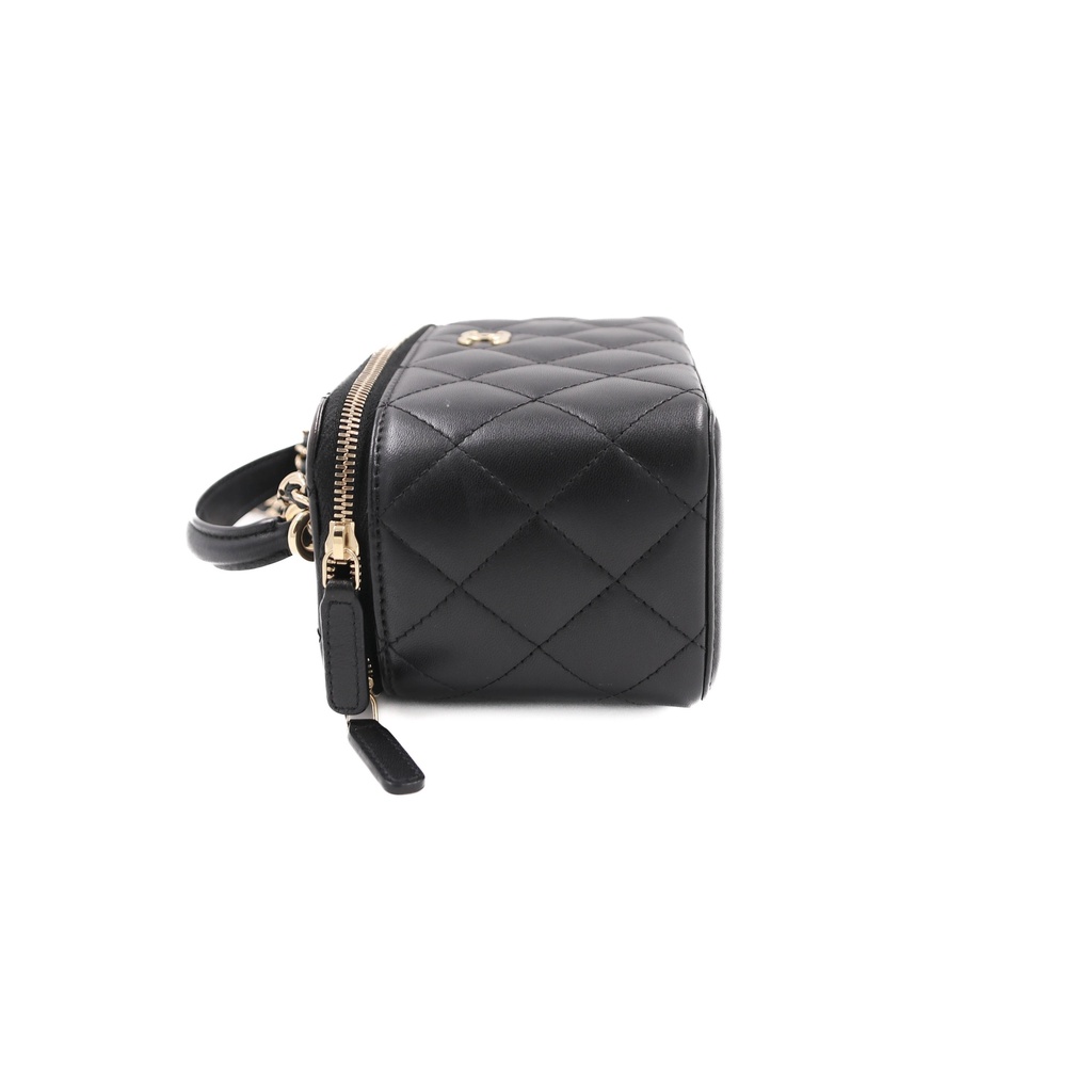 Chanel CC Logo Lambskin Vanity Case Bag  