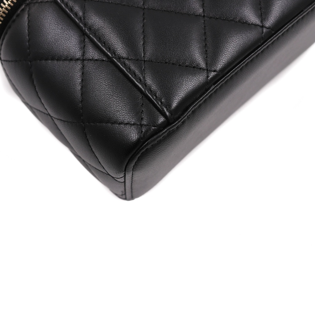 Chanel CC Logo Lambskin Vanity Case Bag  