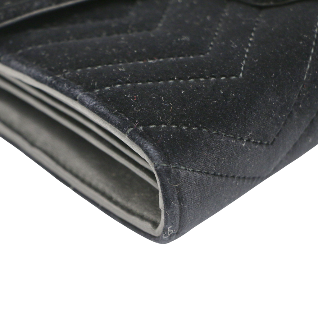 Gucci GG Marmont Matelasse Velvet WOC in Velvet Black