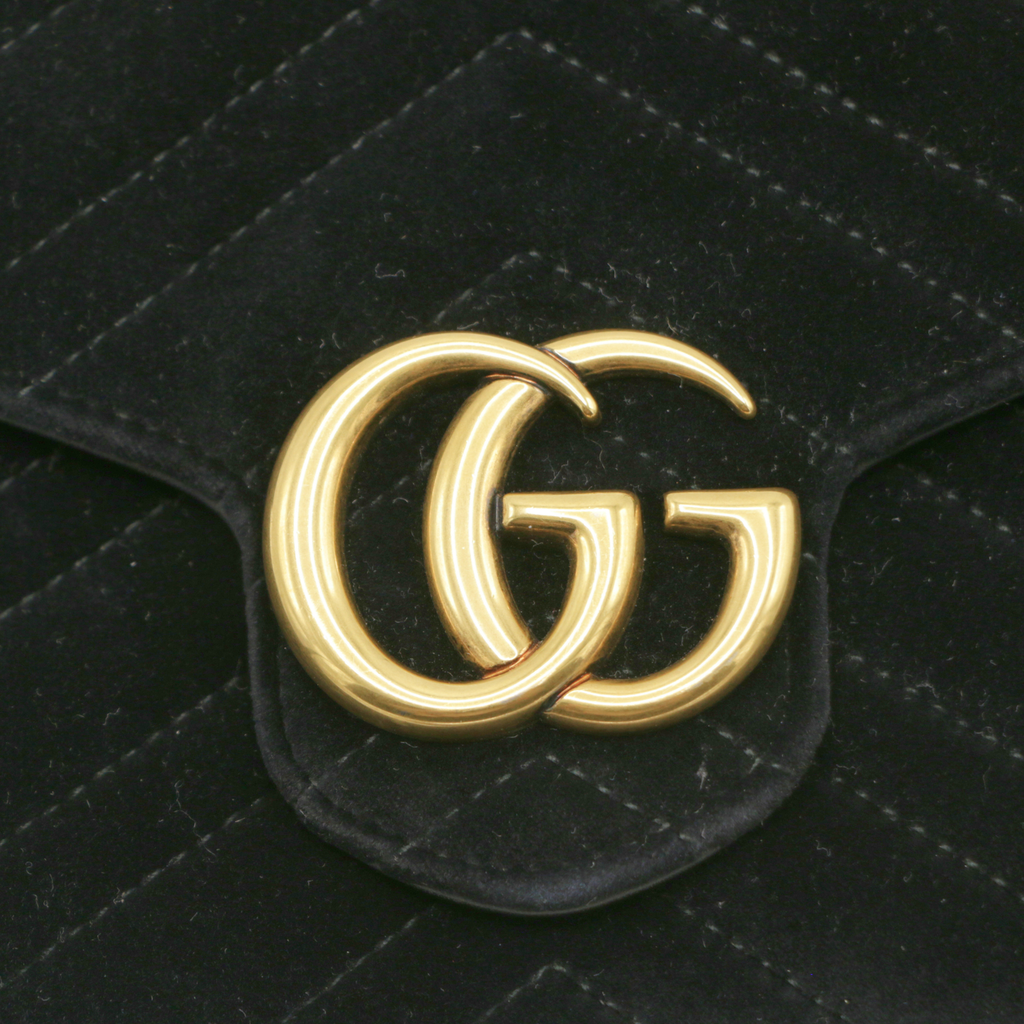 Gucci GG Marmont Matelasse Velvet WOC in Velvet Black