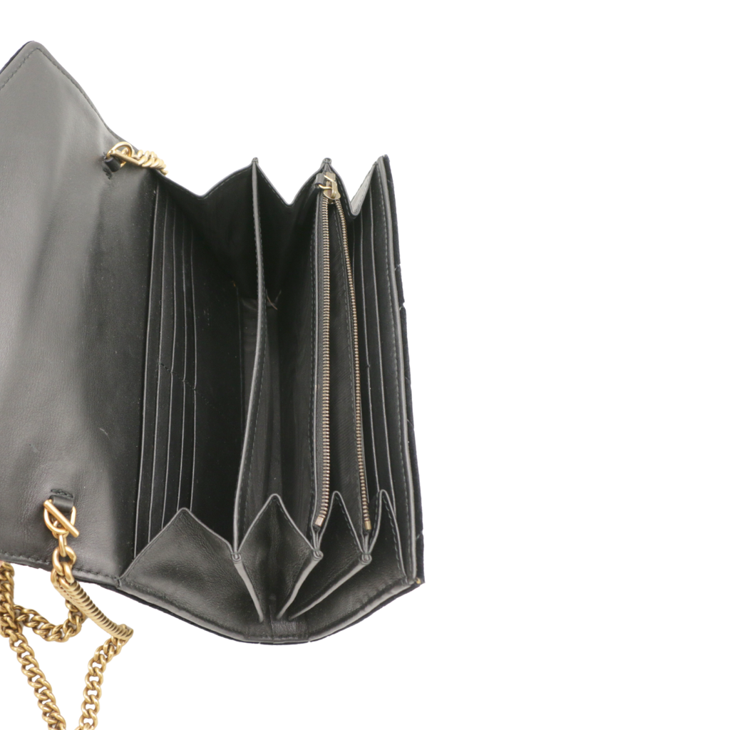 Gucci GG Marmont Matelasse Velvet WOC in Velvet Black