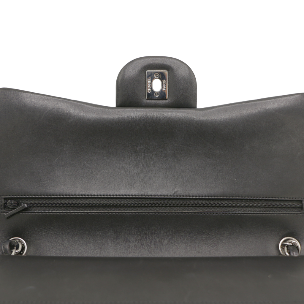 Chanel Classic Jumbo Double Flap in Black Lambskin and Silver Hardware