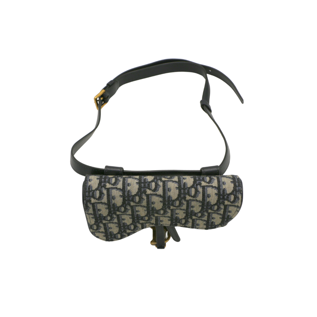 Christian Dior Oblique Saddle Blue Belt Bag