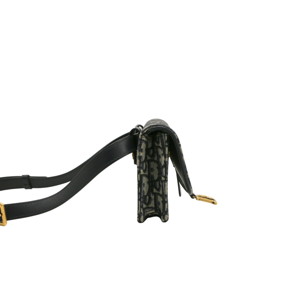 Christian Dior Oblique Saddle Blue Belt Bag