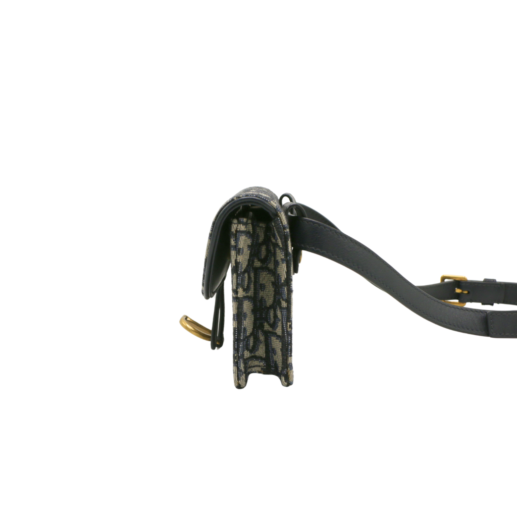 Christian Dior Oblique Saddle Blue Belt Bag