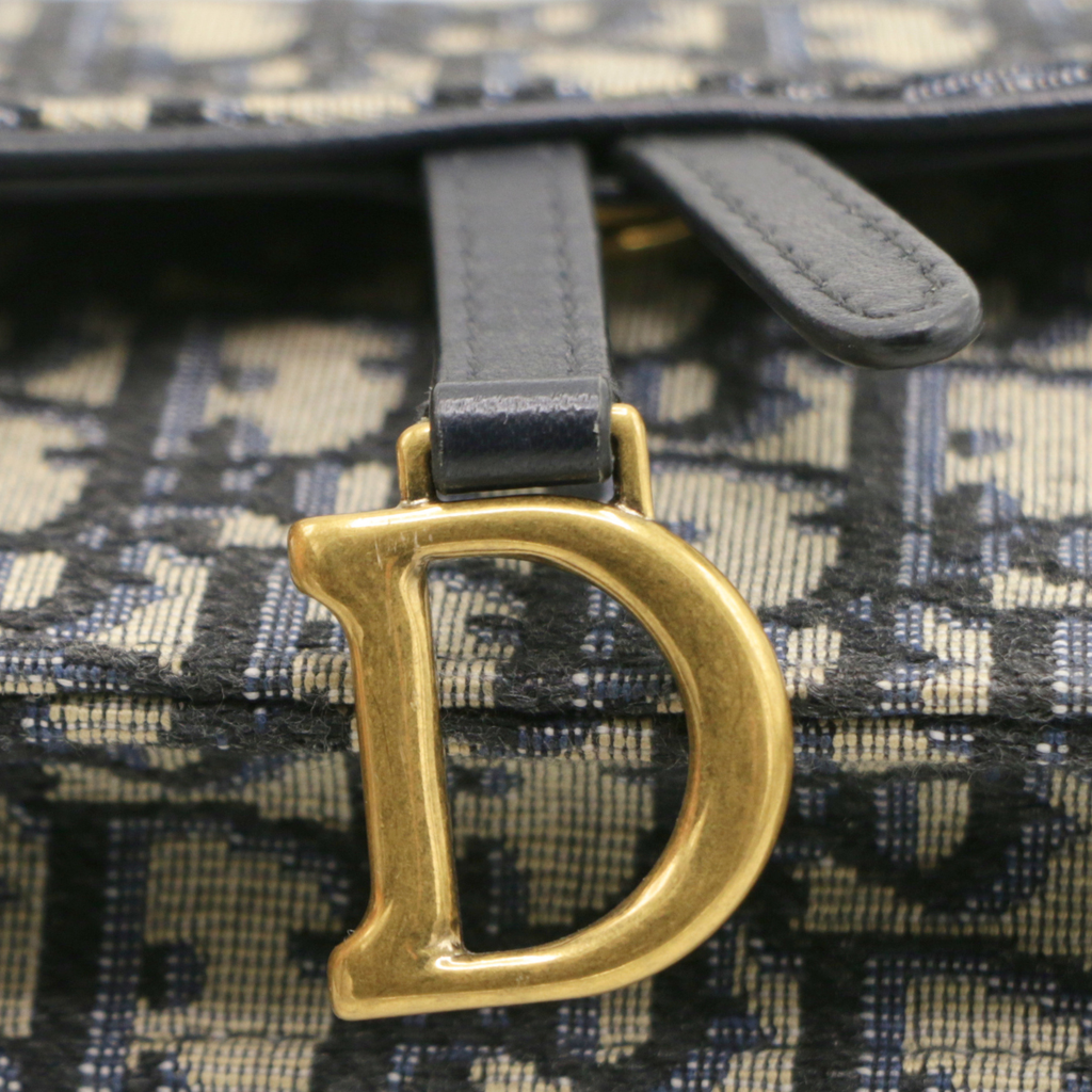 Christian Dior Oblique Saddle Blue Belt Bag