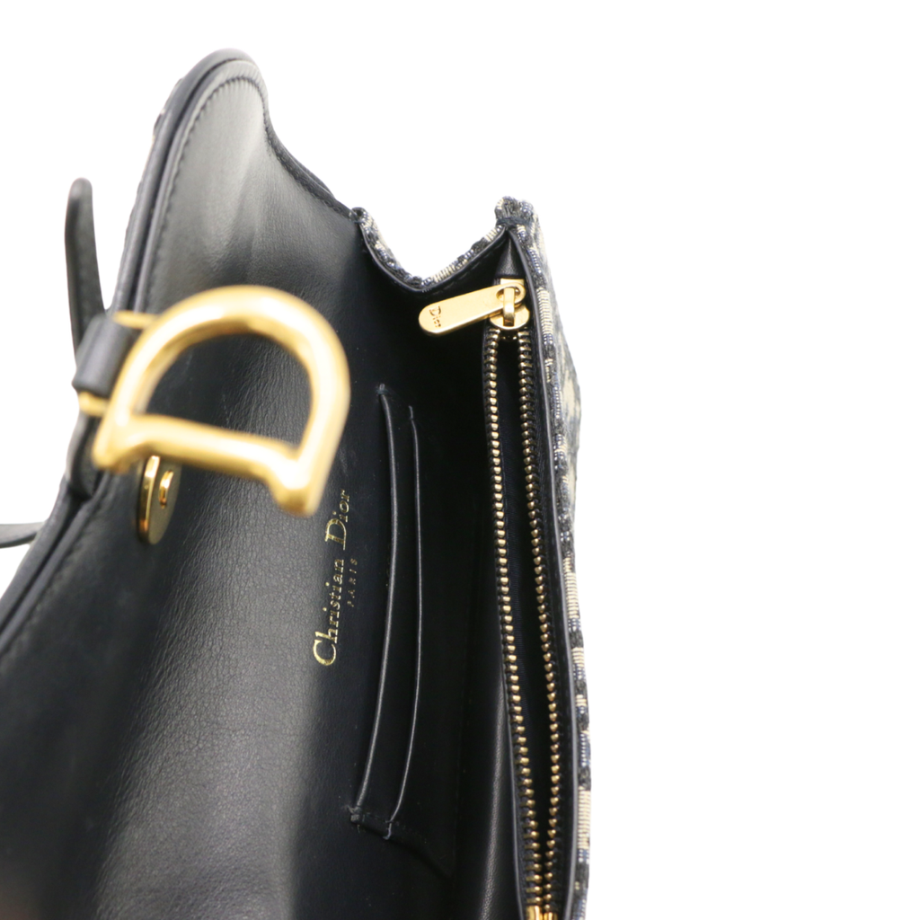 Christian Dior Oblique Saddle Blue Belt Bag