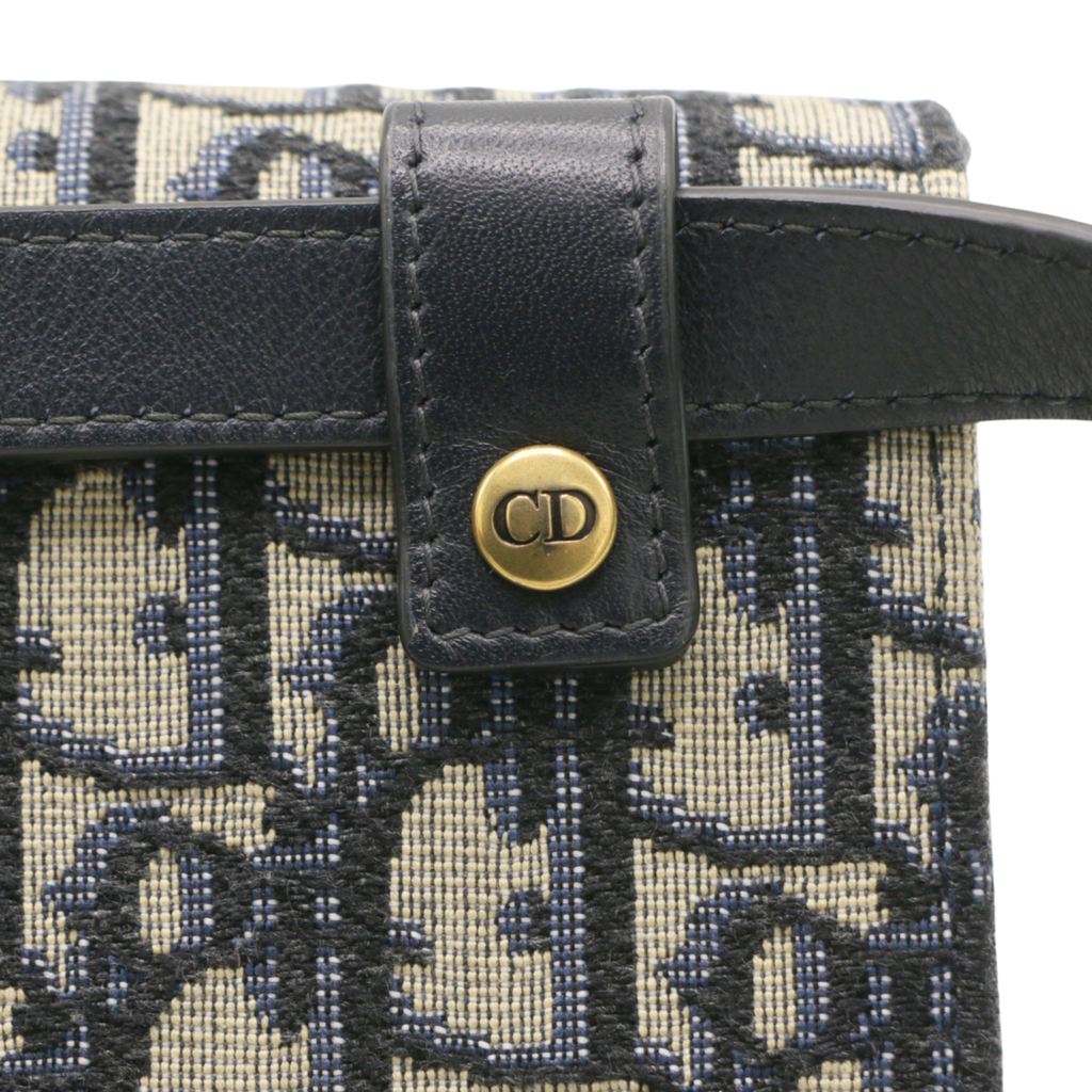 Christian Dior Oblique Saddle Blue Belt Bag