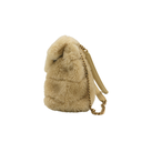 Yves Saint Laurent LouLou Puffer Shearling Shoulder Bag Beige