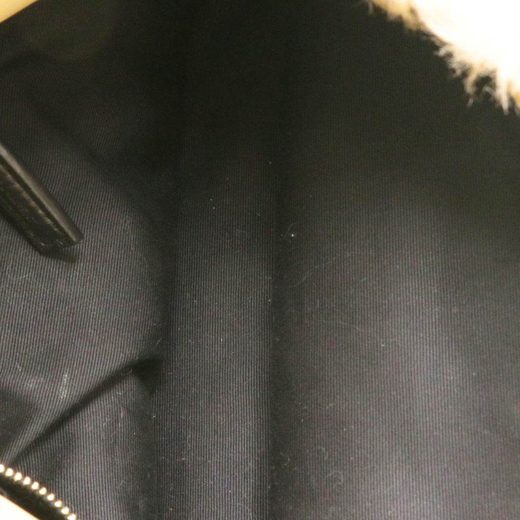 Yves Saint Laurent LouLou Puffer Shearling Shoulder Bag Beige