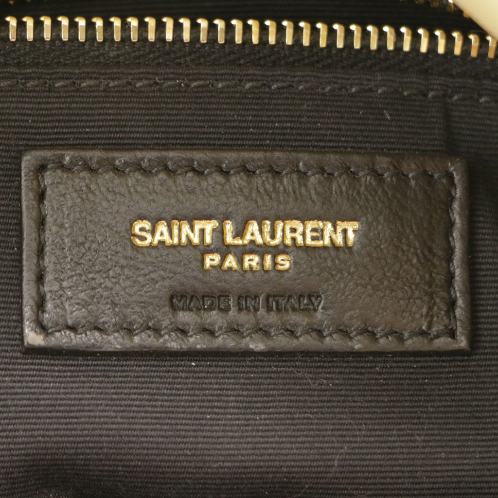 Yves Saint Laurent LouLou Puffer Shearling Shoulder Bag Beige