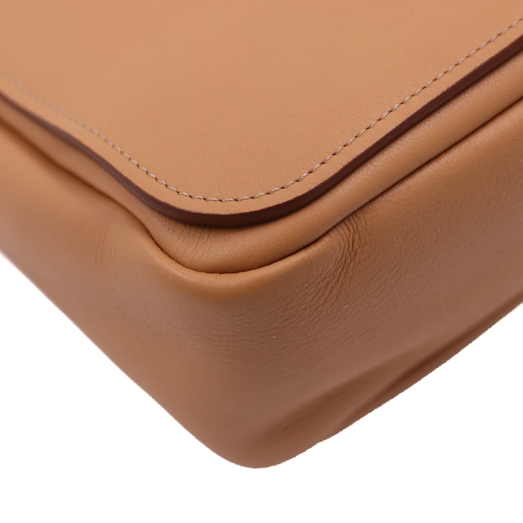 Prada Saffiano Leather Flap Shoulder Bag in Beige